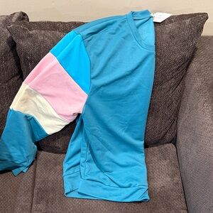 Stylish Blue and Pink Women's Sweatshirt